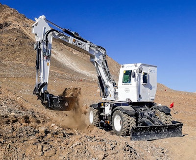 An existing JCB Hydradig deployed by The HALO Trust on landmine clearance duties.