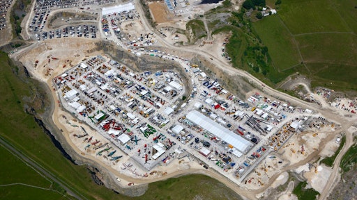An aerial view of the Hillhead showgrounds in 2018.