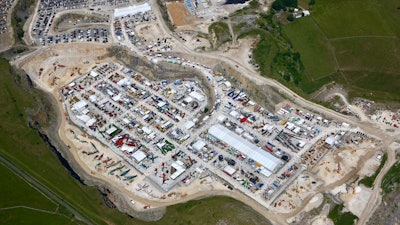 An aerial view of the Hillhead 2018 show grounds.