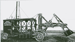 Kilgore Machine Company built the first all-hydraulic excavator, known as the Direct Acting excavator, which was also offered in a 1-1/4 yard traction version for use off railroad tracks.