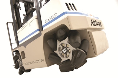 Specially designed wheels enable omni-directional movement.