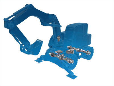 The new ZF eTRAC drive system electrifies wheeled excavators to provide emissions-free operation.