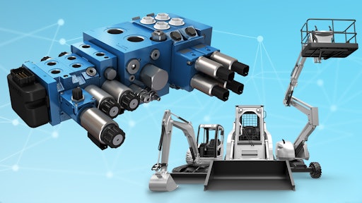 The Pre-Compensated Valve Platform from Bosch Rexroth is a complete, compact mobile machine control solution that leverages the efficiency and versatility of proven Rexroth mobile control valves.