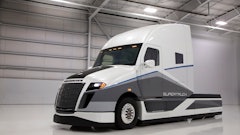 Daimler Trucks North America's SuperTruck design from the first program which achieved a 115% freight efficiency improvement.