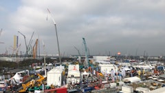 Views of the outdoor exhibit area at bauma 2019.