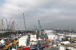 Views of the outdoor exhibit area at bauma 2019.