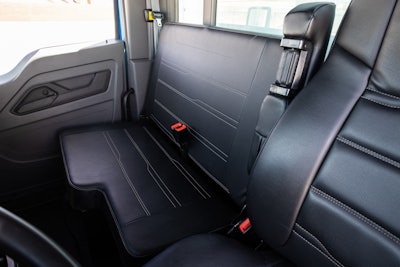 Three-person seating with a bench seat is standard for the T180, T280 and T380 and optional for the T480.