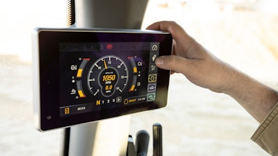 Important machine functions and performance information are provided on the new touchscreen display.