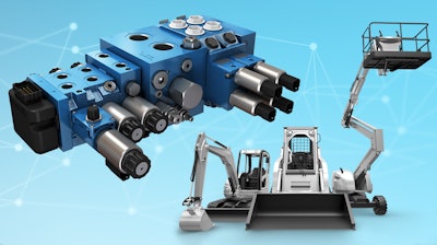 The Pre-Compensated Valve Platform from Bosch Rexroth is a complete, compact mobile machine control solution that leverages the efficiency and versatility of proven Rexroth mobile control valves.