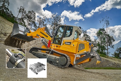 The new Liebherr generation 8 crawler loader is equipped with a LiView position transducer.