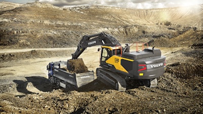 Volvo CE reports a 23% increase in equipment sales for the first quarter.