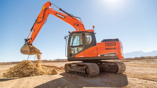 The Doosan 14-ton DX140LC-5 crawler excavator is one of the company's more popular models.