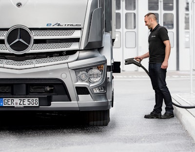 Mercedes-Benz Trucks has formed partnerships to help customers with their electric vehicle infrastructure needs.