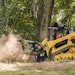 Caterpillar's largest compact track loader, the 299D3 XE, delivers outstanding performance when powering high production hydromechanical attachments like mulching heads. This machine supplies a 110-gross-hp engine that combines with a 40-gpm high-flow/high pressure hydraulic system, delivering a hydraulic horsepower rating of 94 hp.