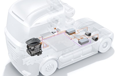 Bosch's fuel cell power module integrated into a commercial vehicle.