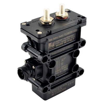 The ADR Battery Disconnect Switch is a bistable/magnetic, current isolating switch designed for dangerous goods carriage vehicles.