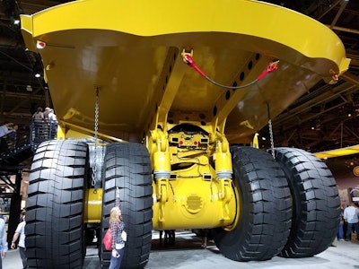 At MINExpo, there's lots of comparisons of your height to equipment and components.