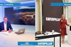 Eric Desaulniers, Nouveau Monde CEO, and Denise Johnson, Caterpillar Group President, signed a collaboration agreement for the development of a zero-emission fleet for the Matawinie Mine.