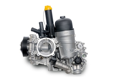 The Hengst oil-coolant module features enhanced filtration which extends service intervals up to 150,000 km.