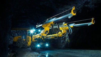 Epiroc Boomer M20 Battery in underground mine.