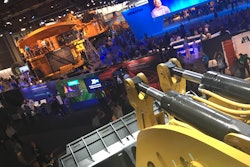 Some of the best views of MINExpo come from climbing up onto the equipment.