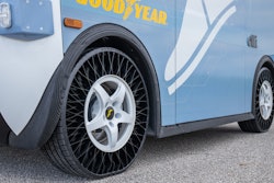 Goodyear and Local Motors are testing the airless tire in the field on an autonomous shuttle vehicle.