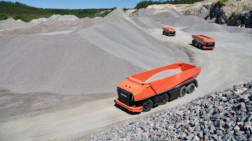 An intelligent front module replaces the operator cab on Scania's cabless autonomous vehicle concept.