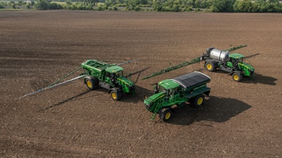 New John Deere 800R Floaters with air boom, updated dry spinner spreader and liquid systems.
