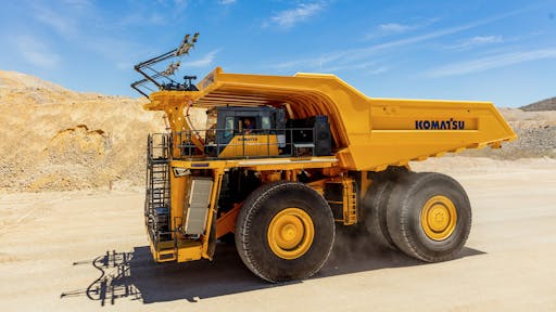 Komatsu's power agnostic development truck undergoes testing at a Komatsu facility in the United States.