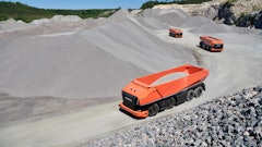 An intelligent front module replaces the operator cab on Scania's cabless autonomous vehicle concept.