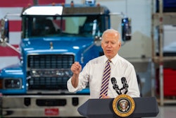 President Biden stressed the importance of U.S. manufacturing and buying American-made products during his visit with Mack Trucks.