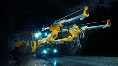 The Epiroc Boomer M20 Battery operating in an underground mine.