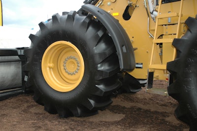 Fewer lugs and more voids lead to more traction. This is because the tread can clean out much faster to provide grip in each revolution a tire makes.