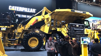 Caterpillar's booth at bauma 2019 encompassed several square meters over which it displayed a range of equipment.