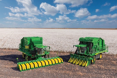 The new John Deere CS770 Cotton Stripper and CP770 Cotton Picker help farmers harvest every pound of seed cotton possible while preserving cotton quality.
