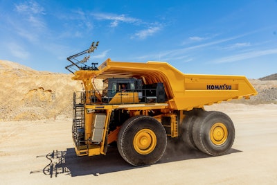 Komatsu's power agnostic truck concept is capable of running on various power sources including electric diesel and hydrogen fuel cells.