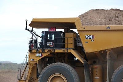 caterpillar truck inside