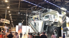 Liebherr demonstrated electric trolley power on a mine haul truck during MINExpo.
