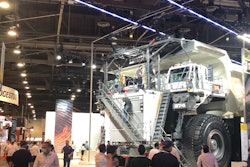 Liebherr demonstrated electric trolley power on a mine haul truck during MINExpo.