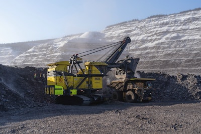 A P&H 4800XPC electric rope shovel operates in Canada.