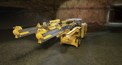 Komatsu’s ZJ32Bi is a battery-electric, medium-class jumbo built on a common platform, allowing it to essentially become a multifunction drilling machine.