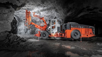 The new Sandvik DS412iE is a highly automated, battery-electric powered rock bolter.