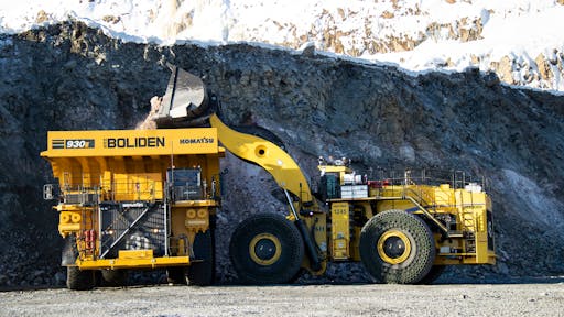 A Komatsu 930E Electric drive mining truck.