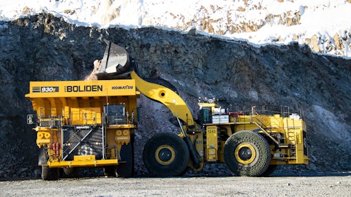 A Komatsu 930E Electric drive mining truck.