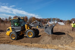 The Volvo L25 Electric compact wheel loader works on a new trail at a federal wildlife refuge.