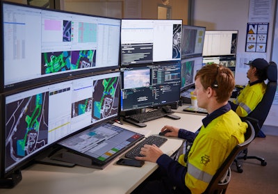 An Autonomous Haulage System Control Room in Boddington, Western Australia.