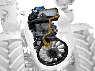 The AGCO Fendt automatic dust extraction system ejects dust when it becomes too full to help keep engine air filters clean.