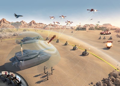 BAE Systems has revealed a future concept of the tank as an autonomous combat vehicle supported by fleets of smaller autonomous air and ground vehicles, working together in demanding combat environments.