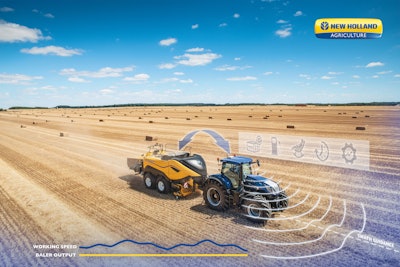 The Baler Automation System uses automatic guidance and speed adaptation help to increase productivity and efficiency in the field.