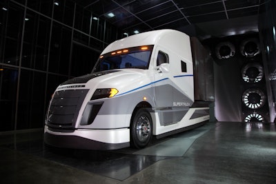 DTNA's first SuperTruck demonstration vehicle which achieved over a 115% freight efficiency improvement.